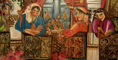 绘画 标题为“Les filles de lalla…” 由Hind Elamaoui, 原创艺术品, 油
