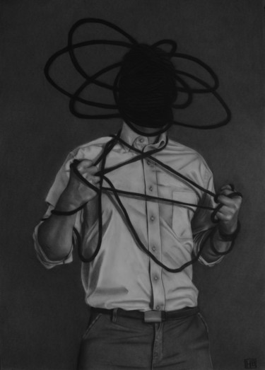 Drawing titled "0004" by Hiperblackart, Original Artwork, Charcoal