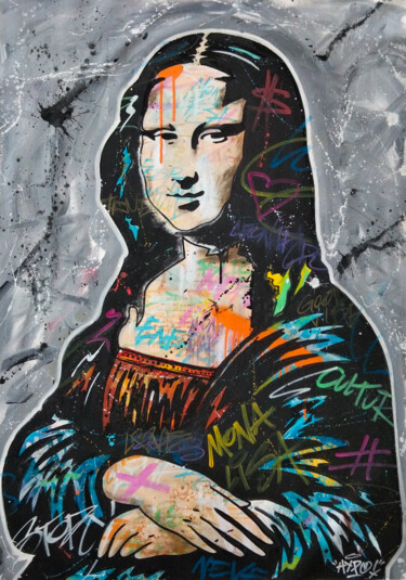 Painting titled "The Mona Lisa" by Hipo - Alessio Hassan Alì, Original Artwork, Acrylic
