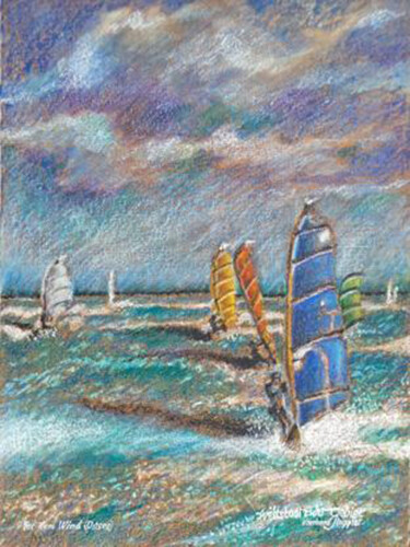 Pintura intitulada "67 Vor dem Wind" por Hipplers-Eberart, Obras de arte originais, Giz