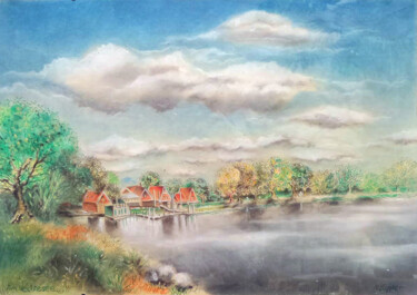 Malerei mit dem Titel "65 Vechtesee" von Hipplers-Eberart, Original-Kunstwerk, Pastell