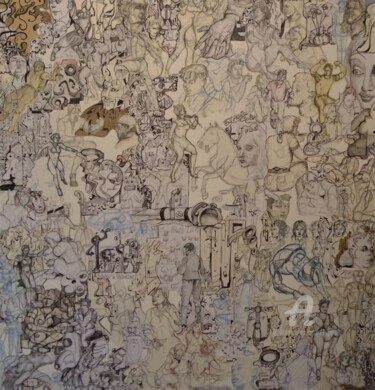 Collages titulada "CROQUIS DE JEUNESSE…" por Hippo, Obra de arte original, Collages