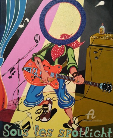 Malerei mit dem Titel "SOUS LES SPOTLIGHT" von Hippo, Original-Kunstwerk, Acryl
