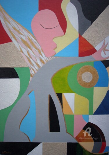 「ANGE GARDIEN」というタイトルの絵画 Hippoによって, オリジナルのアートワーク, アクリル