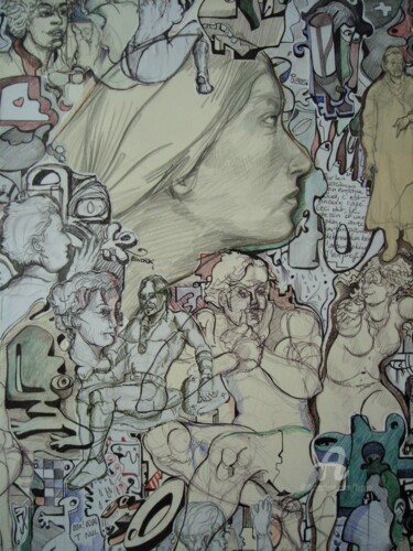 Картина под названием "COLLAGE 100X100 num…" - Hippo, Подлинное произведение искусства, Коллажи
