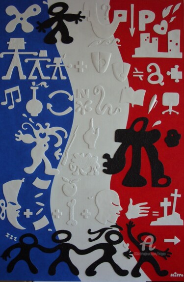 Malerei mit dem Titel "PAN! DANS LA RÉPUBL…" von Hippo, Original-Kunstwerk, Acryl