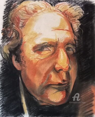 Zeichnungen mit dem Titel "PORTRAIT DE JAQUES…" von Hippo, Original-Kunstwerk, Kreide