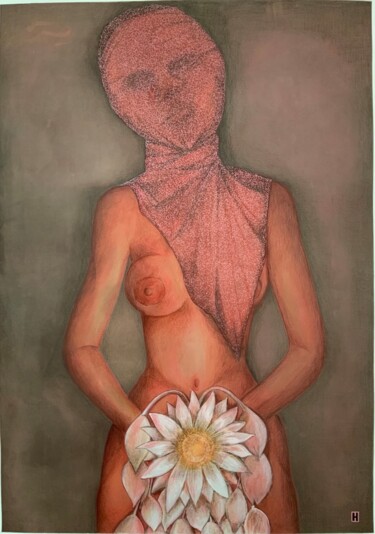 Schilderij getiteld "The bliss of monoga…" door Hiranya R, Origineel Kunstwerk, Aquarel