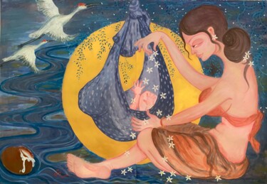Pintura intitulada "LULLABY" por Hiranya R, Obras de arte originais, Guache