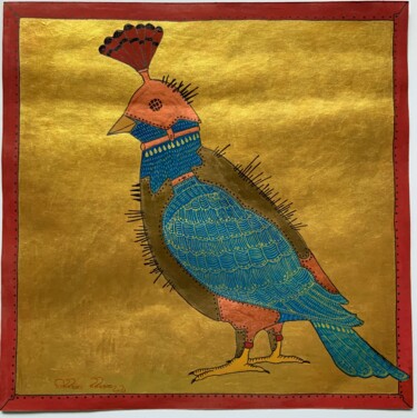 Dessin intitulée "War Pigeon" par Hiranya R, Œuvre d'art originale, Gouache