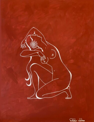 Drawing titled "Dhalia" by Hiranya R, Original Artwork, Acrylic