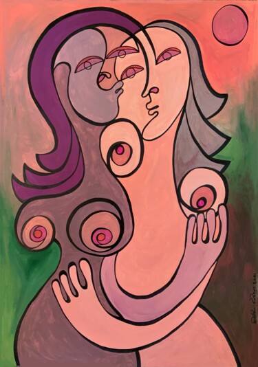 "Lovers 1" başlıklı Resim Hiranya R tarafından, Orijinal sanat, Akrilik