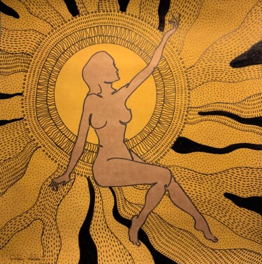 Dessin intitulée "Life in the Sun" par Hiranya R, Œuvre d'art originale, Encre