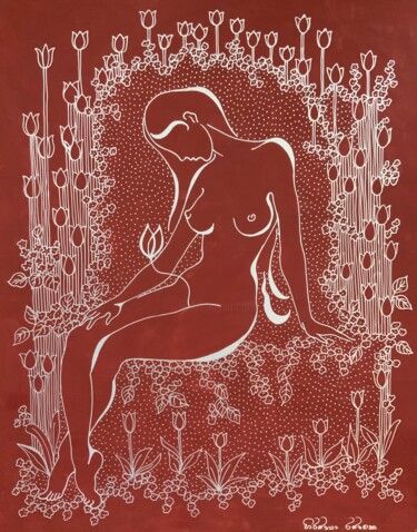 Dibujo titulada "The scented Tulip" por Hiranya R, Obra de arte original, Tinta
