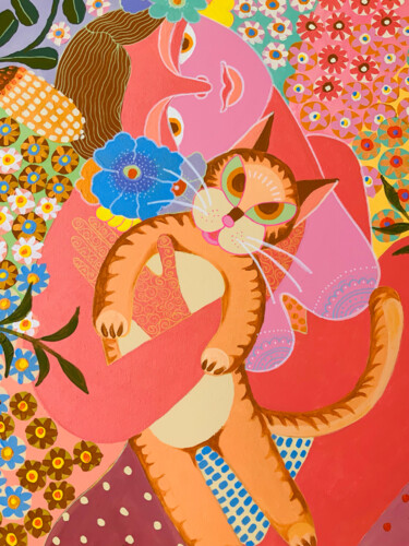 Картина под названием "Summer Love" - Hiranya R, Подлинное произведение искусства, Акрил Установлен на Деревянная рама для н…