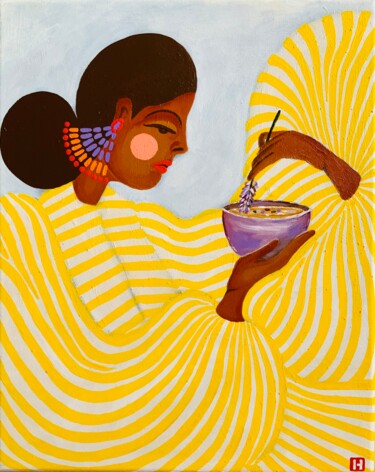 "Lavender Tea (2)" başlıklı Tablo Hiranya R tarafından, Orijinal sanat, Akrilik Ahşap Sedye çerçevesi üzerine monte edilmiş