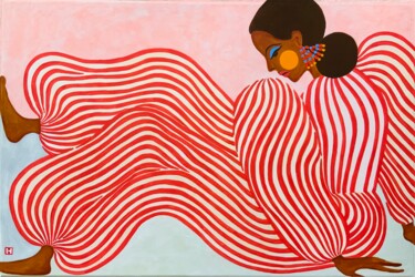 Картина под названием "Homebody" - Hiranya R, Подлинное произведение искусства, Акрил Установлен на Деревянная рама для носи…