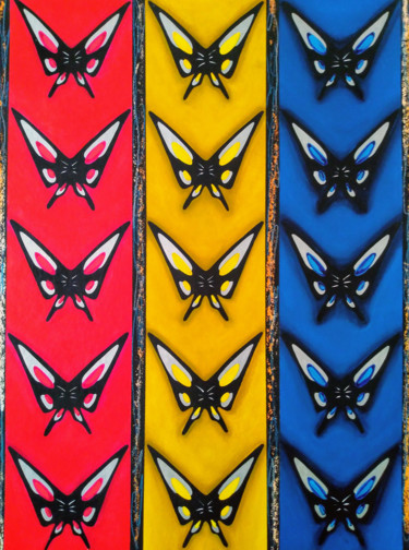 Peinture intitulée "Butterflies" par Hirotaka Suzuki, Œuvre d'art originale, Acrylique