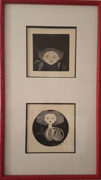 Incisioni, stampe intitolato "Girlhood (a) & Yes…" da Hiroko Ryusekido, Opera d'arte originale, Acquaforte