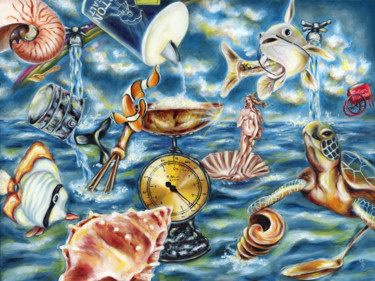 Painting titled "Recipe Of Ocean" by Hiroko Sakai, Original Artwork, Oil