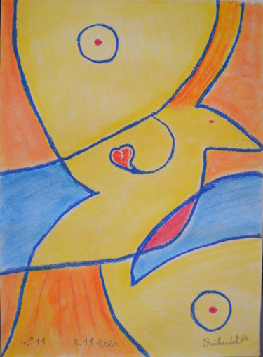 Drawing titled ""le phénix..."" by Sébastien Richardet, Original Artwork, Pastel