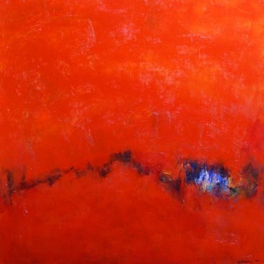 Painting titled "redscape" by Hiroshi Matsumoto, Original Artwork, Oil