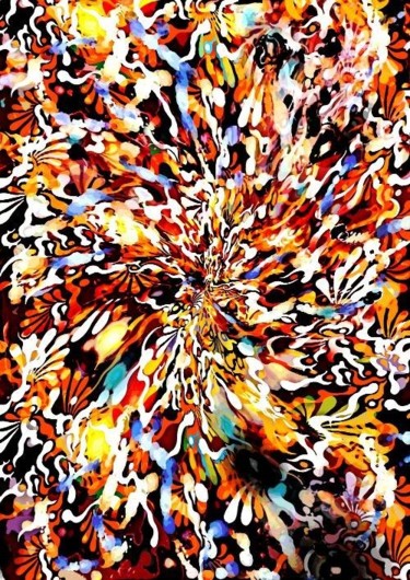 Digitale Kunst mit dem Titel "Japanese Abstract I" von Mehata, Original-Kunstwerk, Digitale Malerei