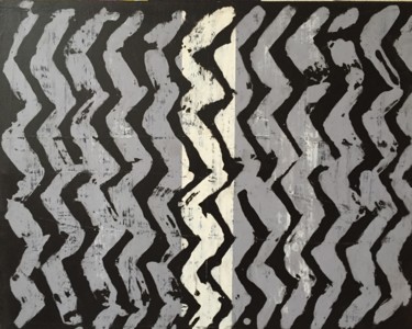Pittura intitolato "mouvements noir et…" da Hiroyuki Moriyama, Opera d'arte originale, Acrilico Montato su Telaio per barell…
