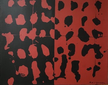 Pintura titulada "calligraphie noir e…" por Hiroyuki Moriyama, Obra de arte original, Acrílico Montado en Bastidor de camill…
