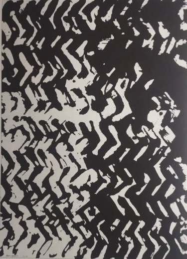 Malerei mit dem Titel "Energie noire" von Hiroyuki Moriyama, Original-Kunstwerk, Acryl Auf Keilrahmen aus Holz montiert