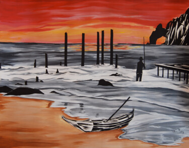 Pintura titulada "still waters" por Hiten Mistry, Obra de arte original, Acrílico