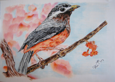 Dibujo titulada "pretty bird" por Hiten Mistry, Obra de arte original, Otro