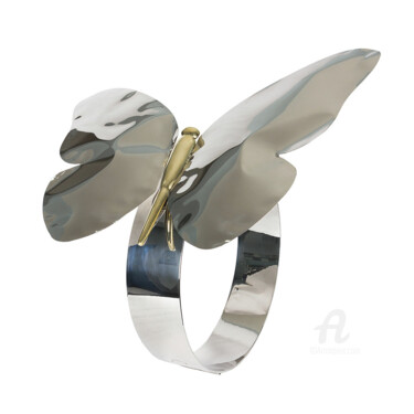 Sculpture titled "Eternal Wings" by Hitesh Gilder, Original Artwork, Stainless Steel