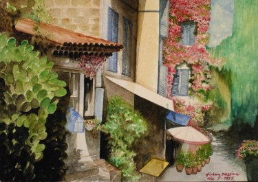 Painting titled "Provençal-Village" by Hiya, Original Artwork