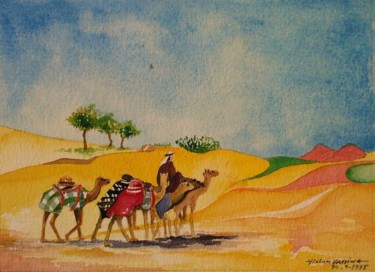 Painting titled "Happy_Desert" by Hiya, Original Artwork