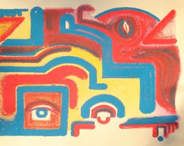 Painting titled "Square Look" by Hiya, Original Artwork