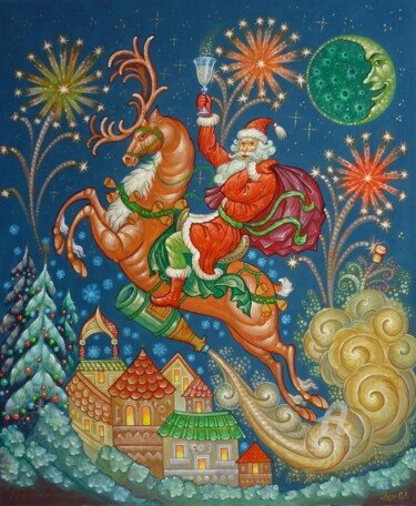 Painting titled "Holiday to us in a…" by Sergey Guz, Original Artwork, Acrylic