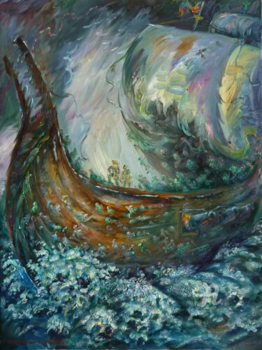 Peinture intitulée "Part of the ship-pa…" par Sergey Guz, Œuvre d'art originale, Huile