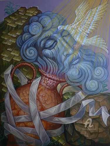 Peinture intitulée "The Resurrection of…" par Sergey Guz, Œuvre d'art originale, Acrylique