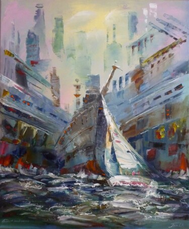 Pittura intitolato "My sail" da Sergey Guz, Opera d'arte originale, Olio