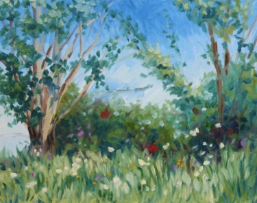 Картина под названием "Spring Afternoon in…" - Hilary J England, Подлинное произведение искусства, Масло
