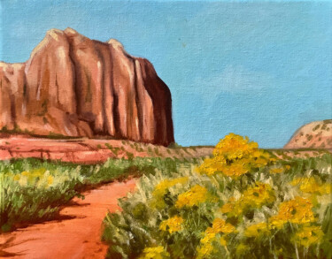 Peinture intitulée "High Desert In Earl…" par Hilary J England, Œuvre d'art originale, Huile