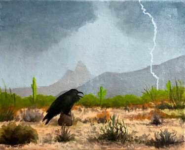 Pintura titulada "My Raven Soul 2: Th…" por Hilary J England, Obra de arte original, Oleo