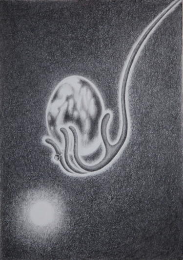 Рисунок под названием "A Cosmic Gift" - Hjördis Thelander, Подлинное произведение искусства, Карандаш