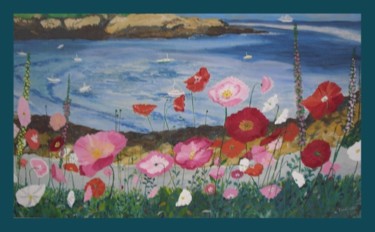 Painting titled "Flowers in Maine" by Jose', Original Artwork, Oil