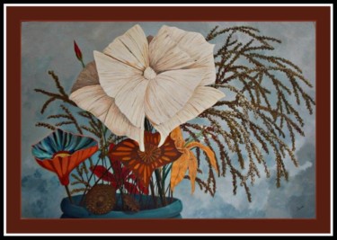 Painting titled "Artificial Flowers" by Jose', Original Artwork, Oil