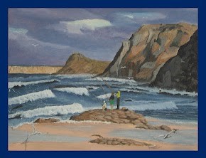 Painting titled "Fishing at Sagres,…" by Jose', Original Artwork, Oil