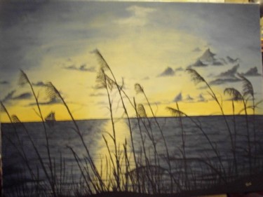 Painting titled "Palm Beach Sunrise" by Jose', Original Artwork, Oil