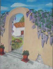 Painting titled "A Quinta in Portugal" by Jose', Original Artwork, Oil