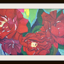 Painting titled "Red Roses From the…" by Jose', Original Artwork, Oil